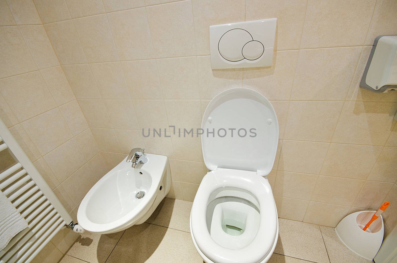 Toilet in the modern bathroom 