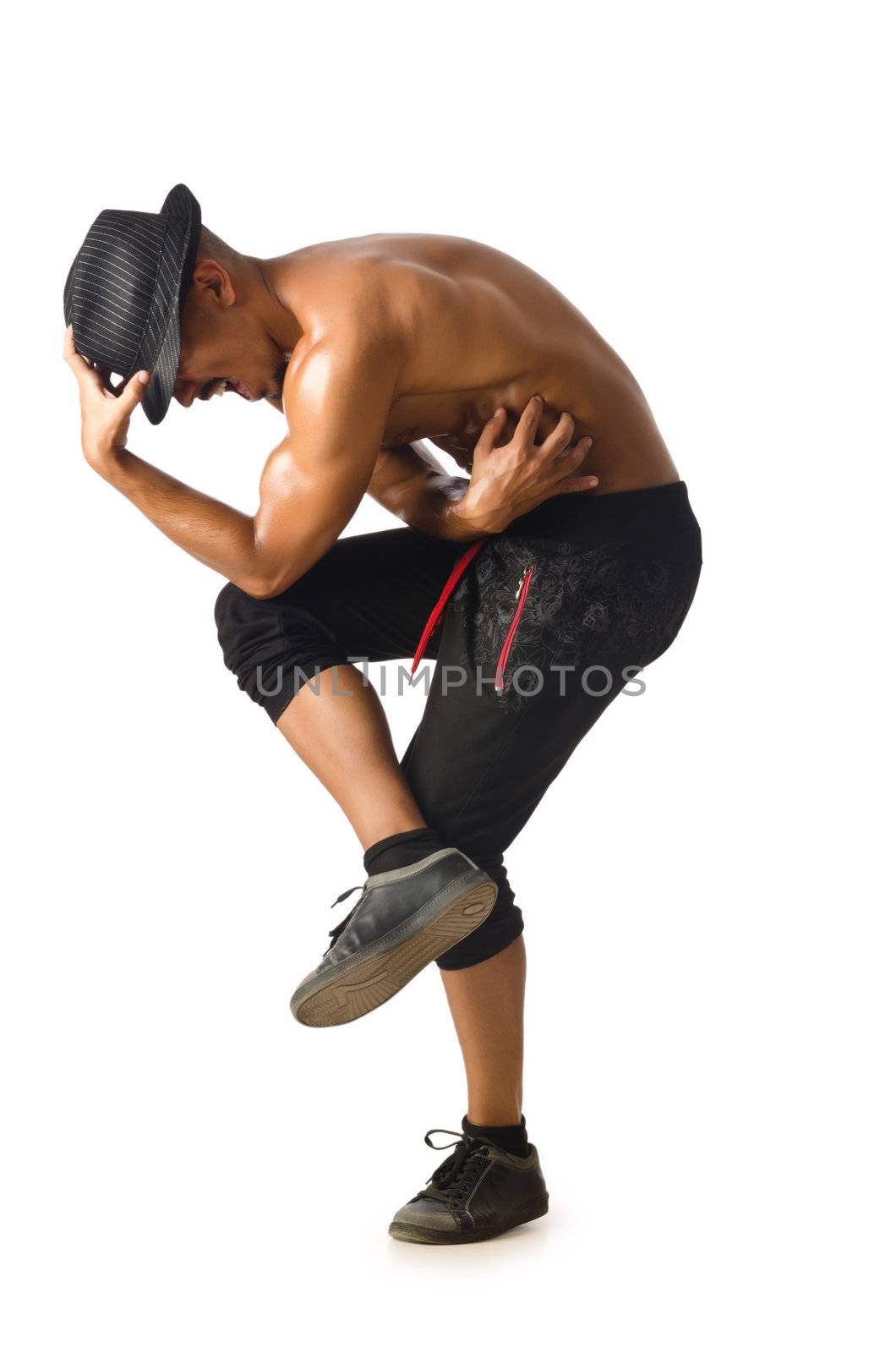 Funny dancer isolated on the white