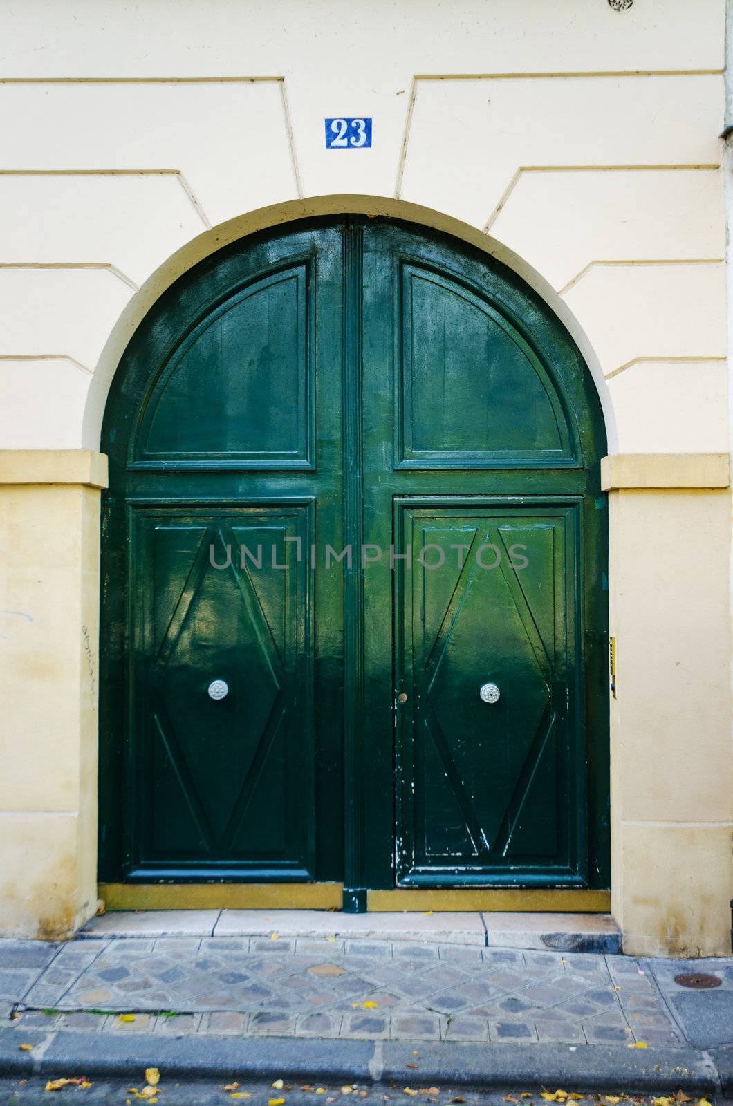 Entrace door on bright summer day