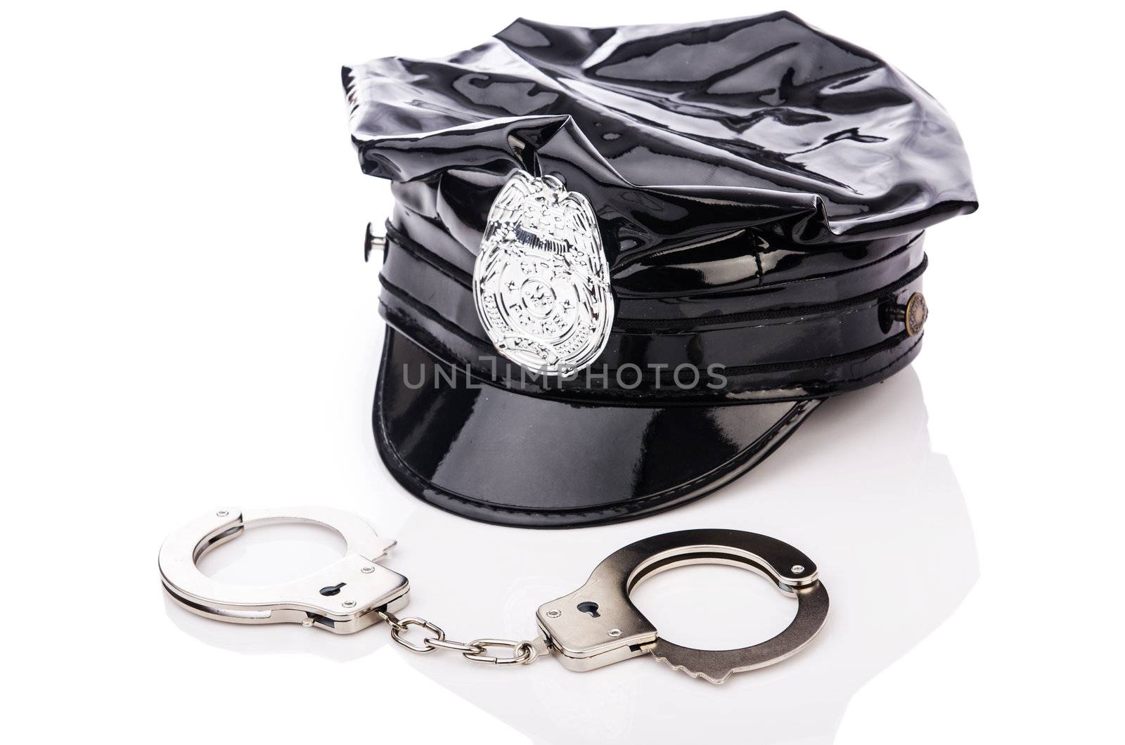 Police accessories isolated on white