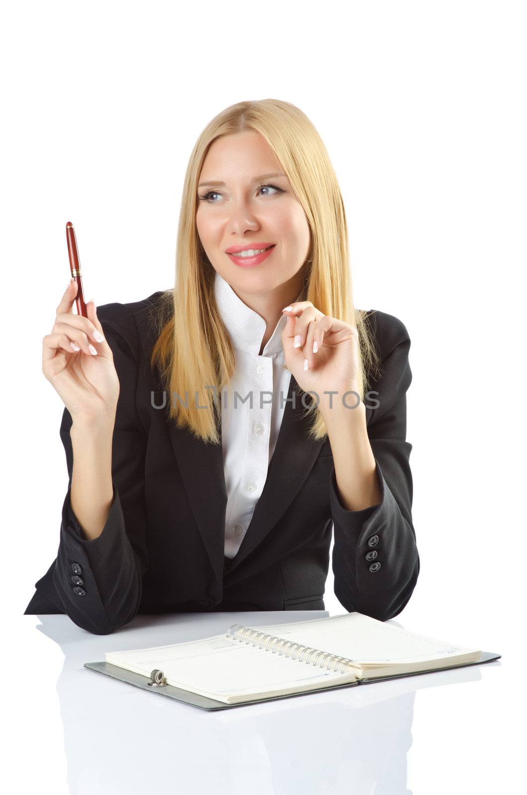 Businesswoman sitting at the desk