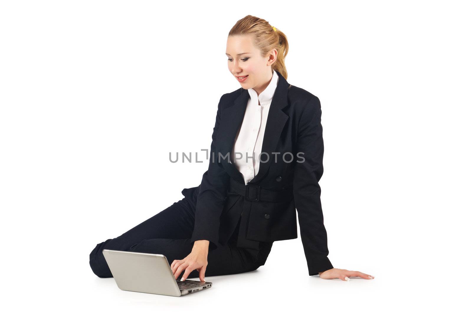 Woman businesswoman working on laptop by Elnur
