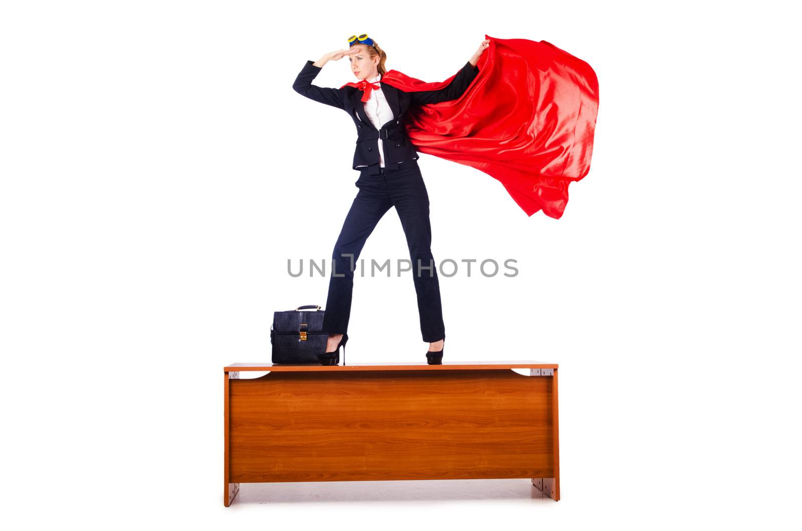 Superwoman standing on the desk by Elnur