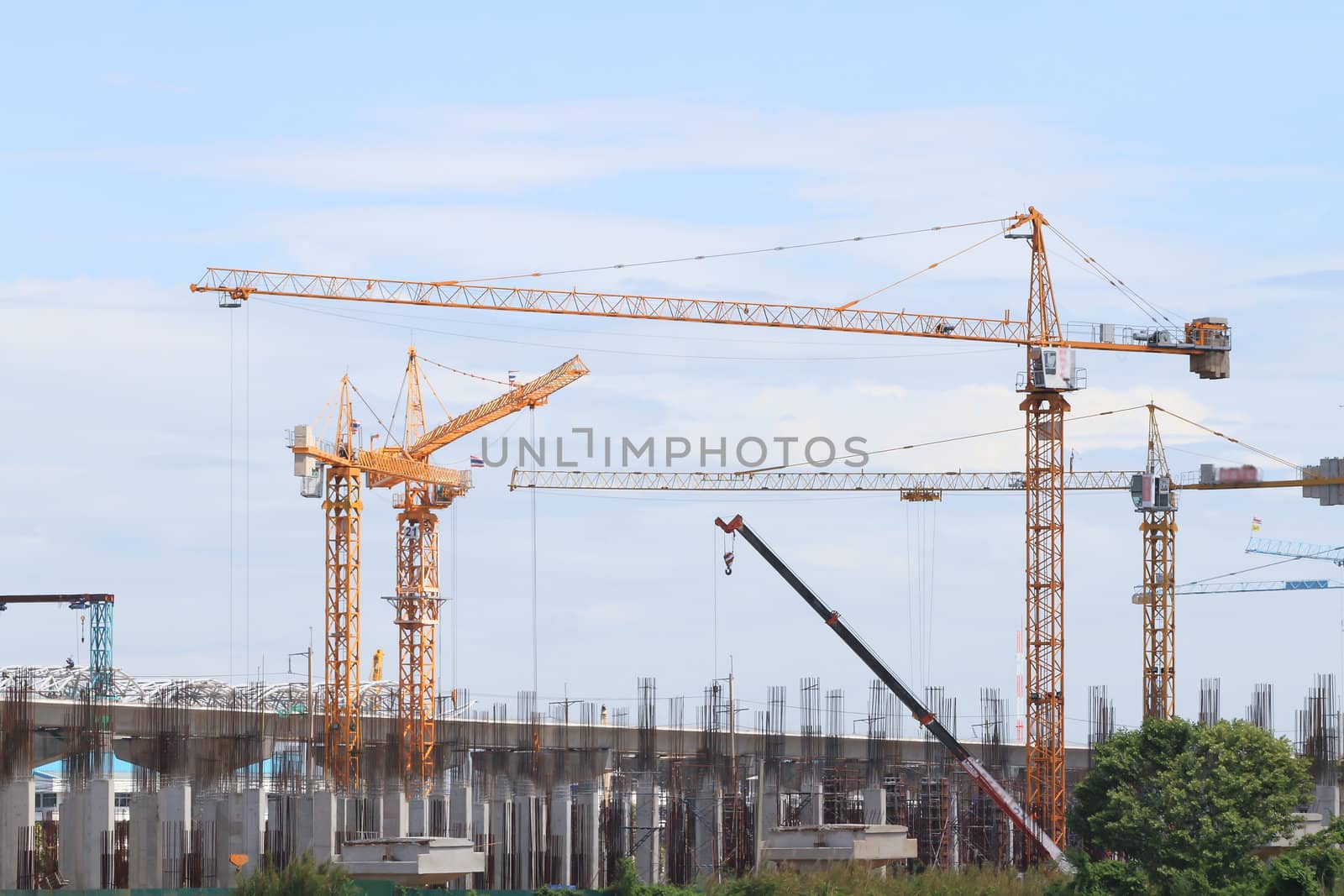 Sky Train System's construction at Bangbuathong, Nonthaburi, Tha by rufous