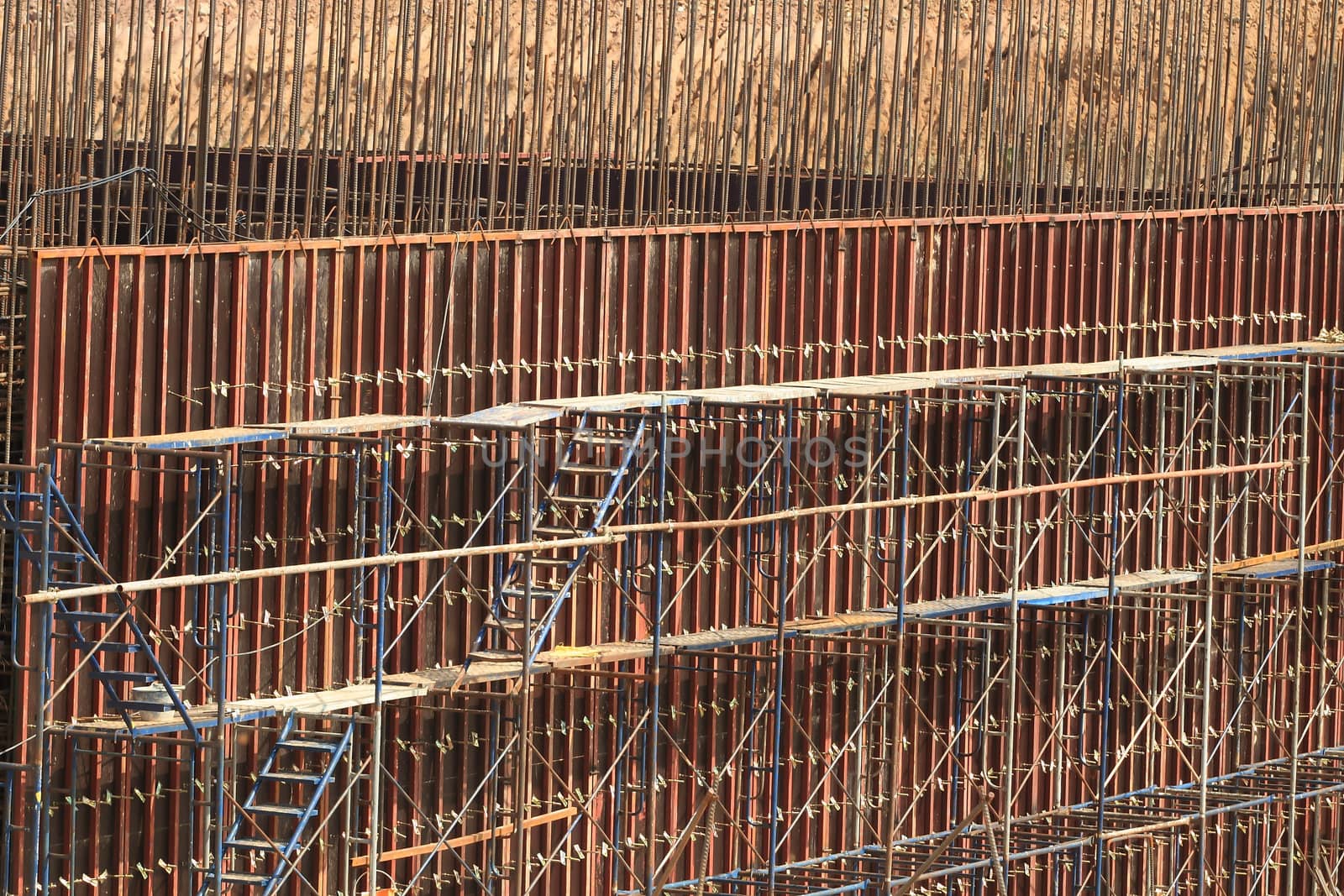 Pile of steel rods for construction