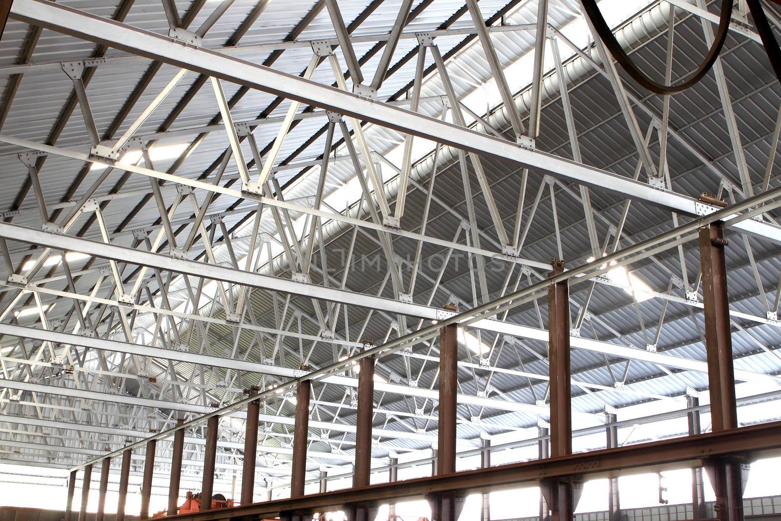 Roof of large modern storehouse