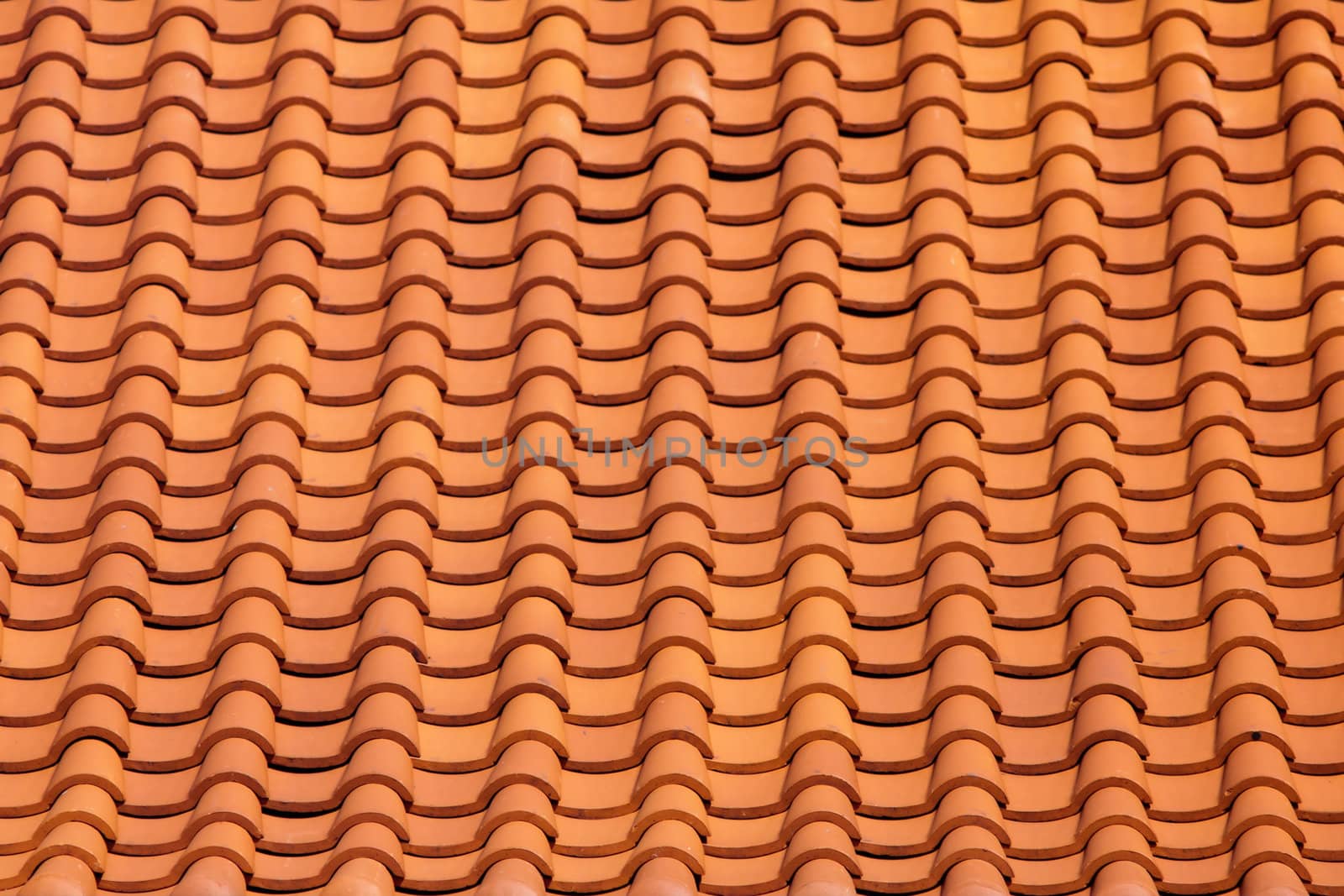 Abstract roof tile pattern filling frame in sunny day