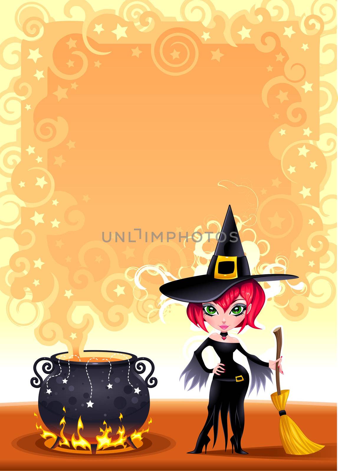 Funny witch with pot. Funny witch with pot. by ddraw