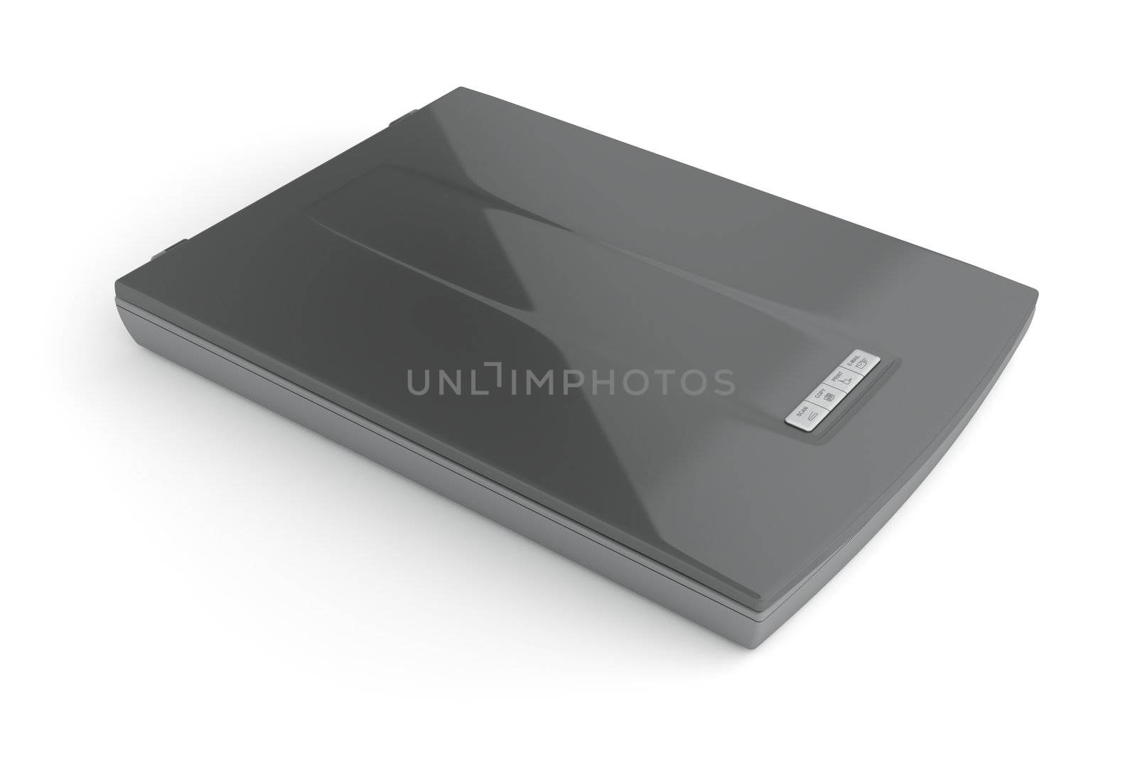 Flatbed image scanner, 3d rendered image