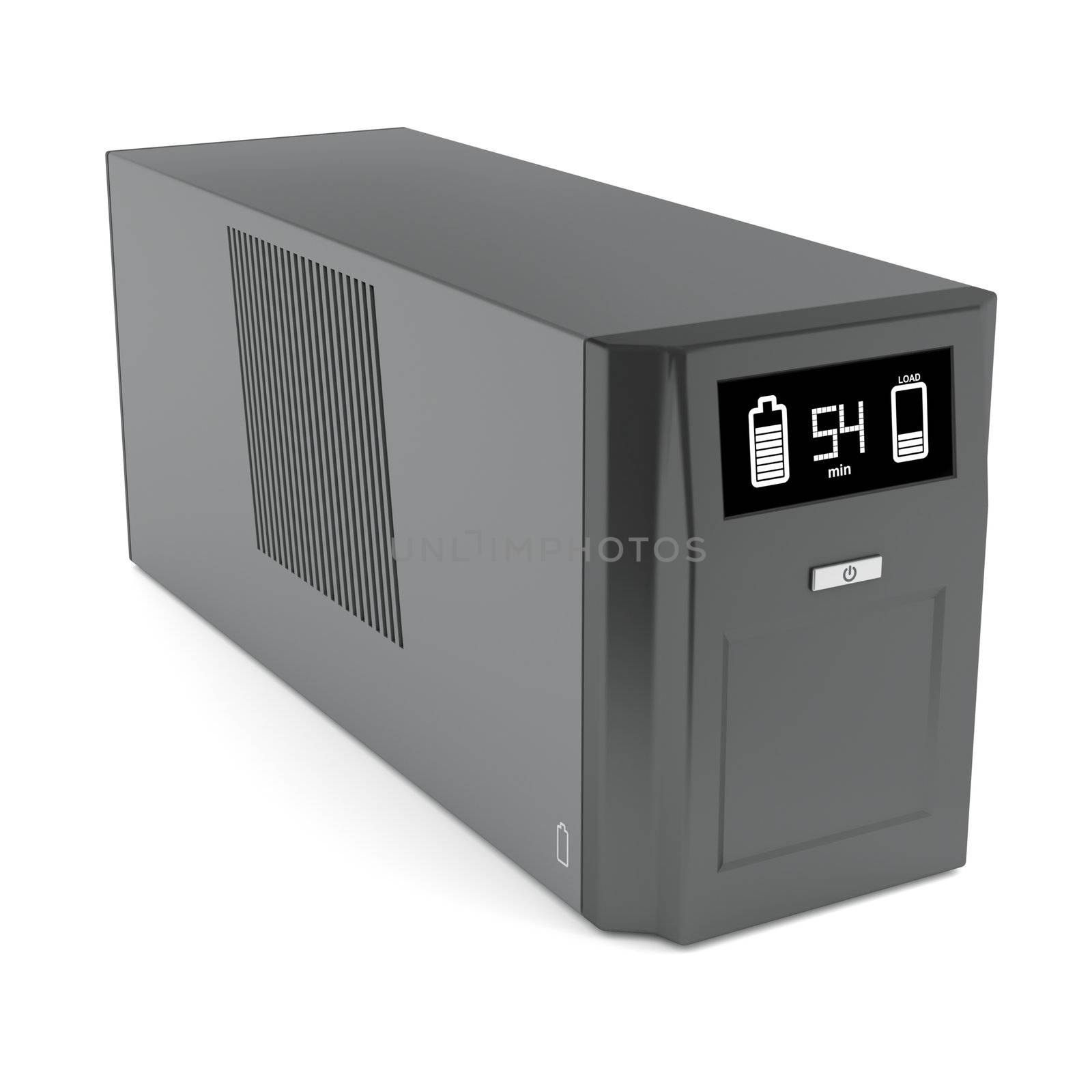 Uninterruptible power supply on white background