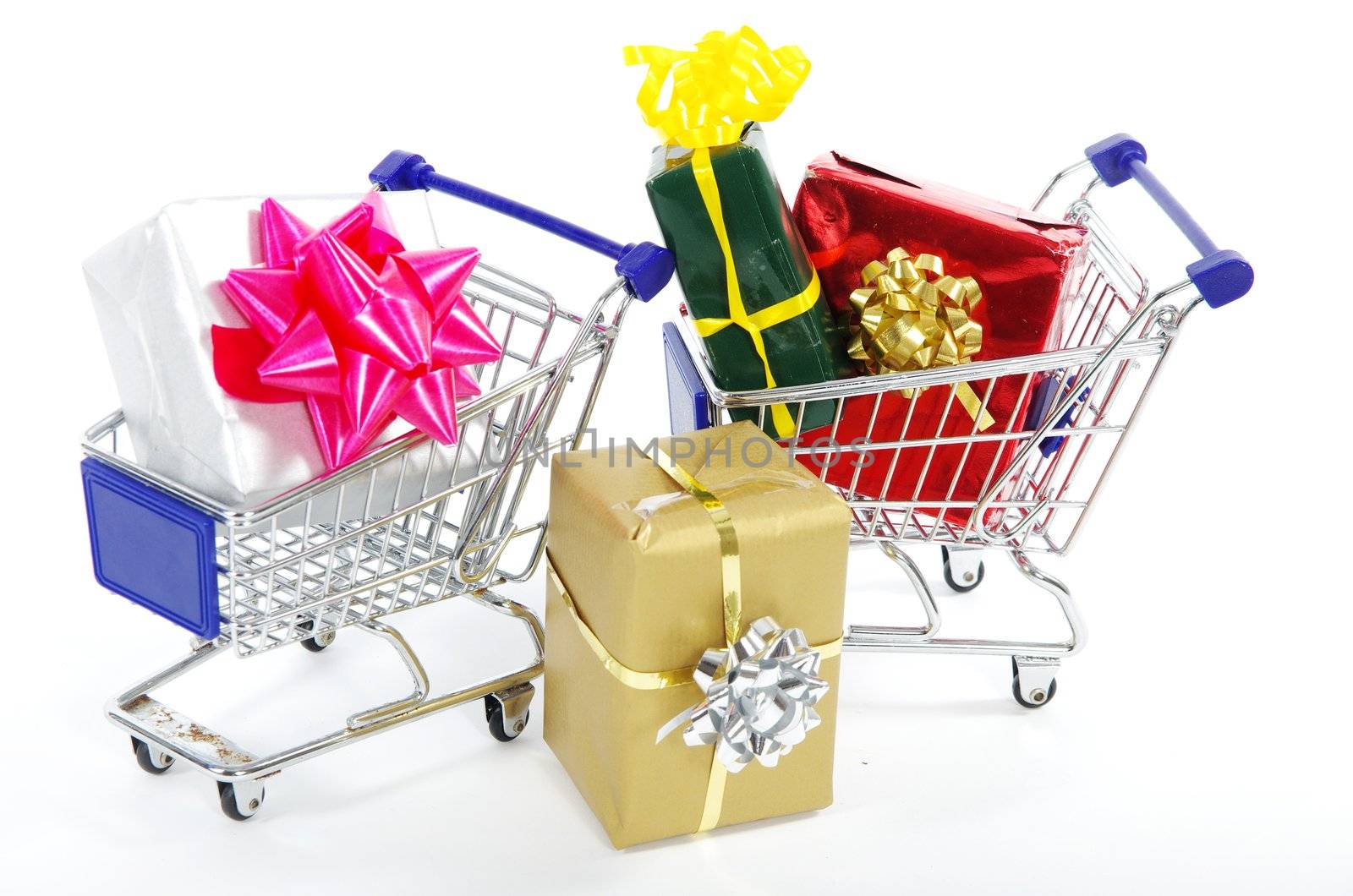 Christmas xmas shopping isolated on white background