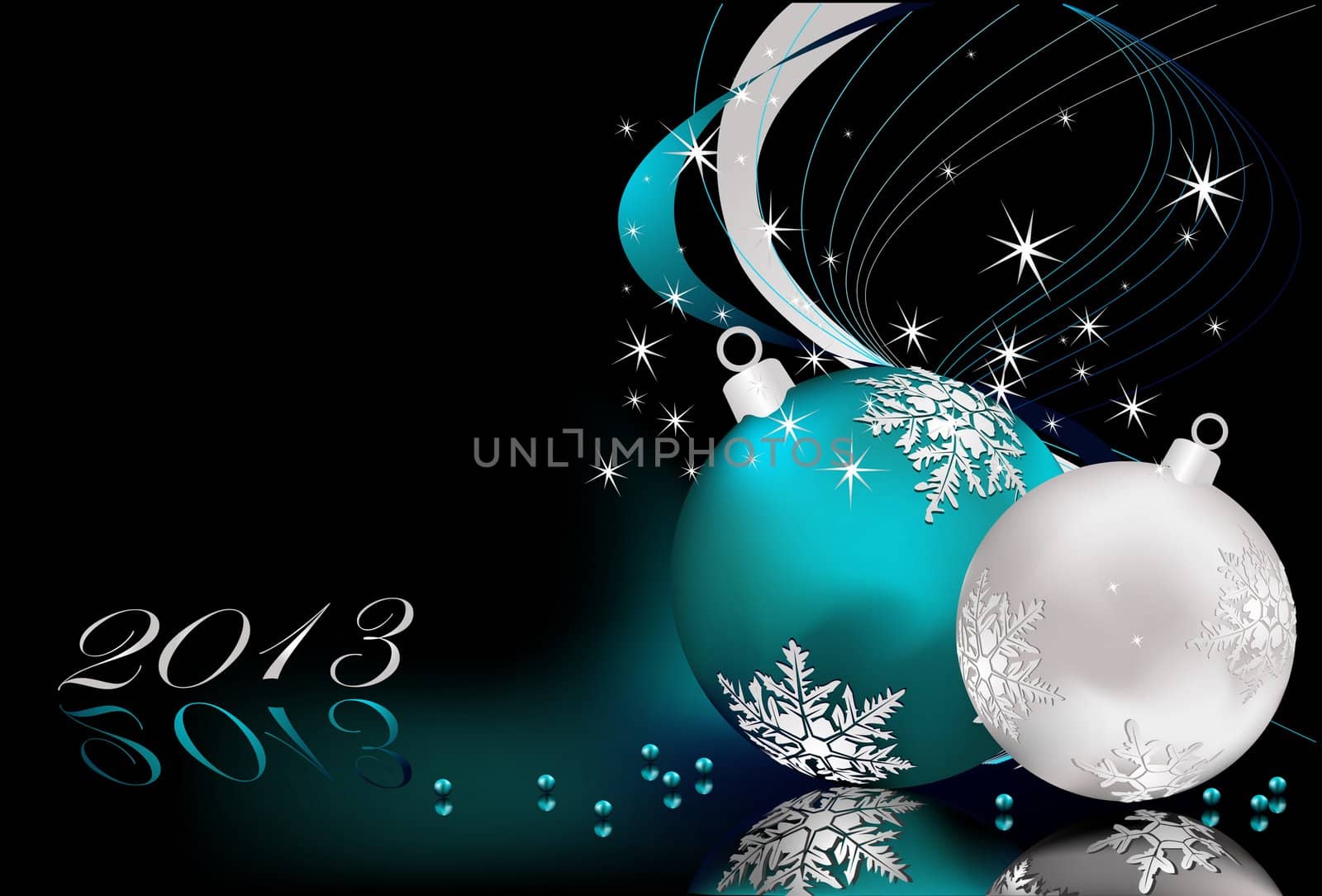 Merry Christmas  background silver and blue