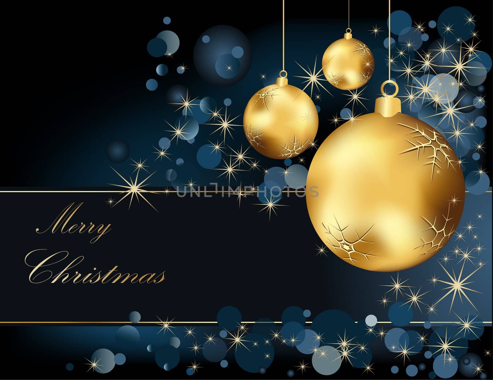 Christmas  background gold and blue