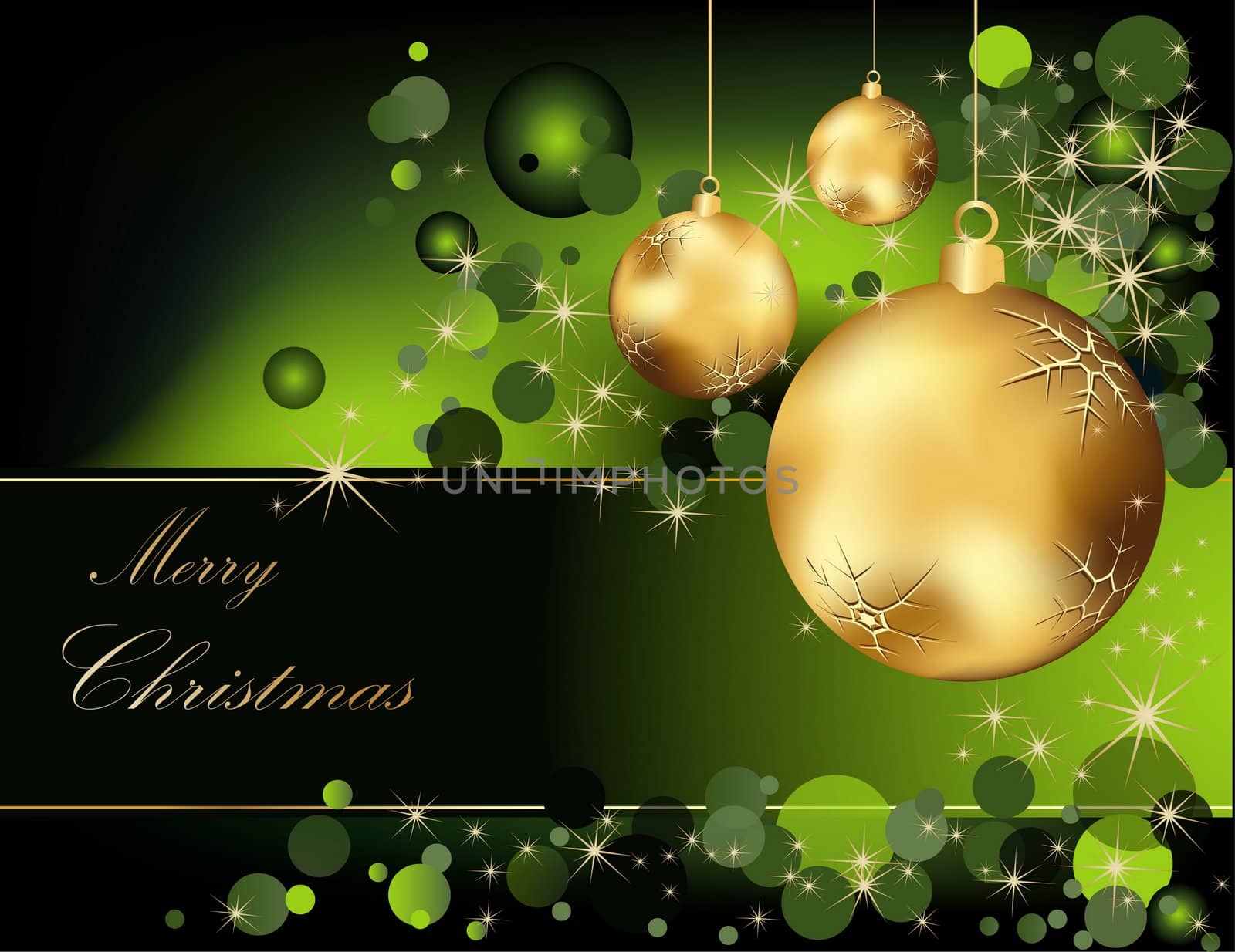 Christmas  background gold and green