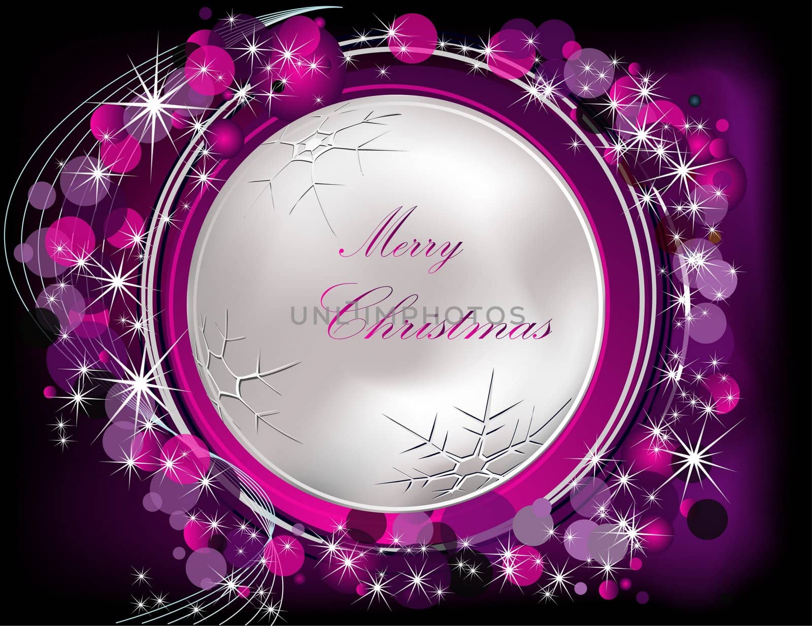 Merry Christmas  background silver and violet