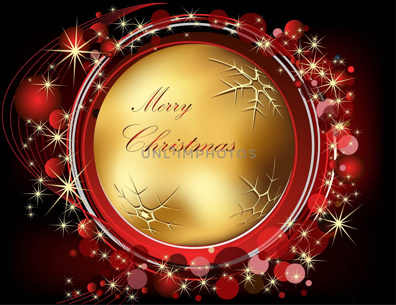 Merry Christmas  background gold and red