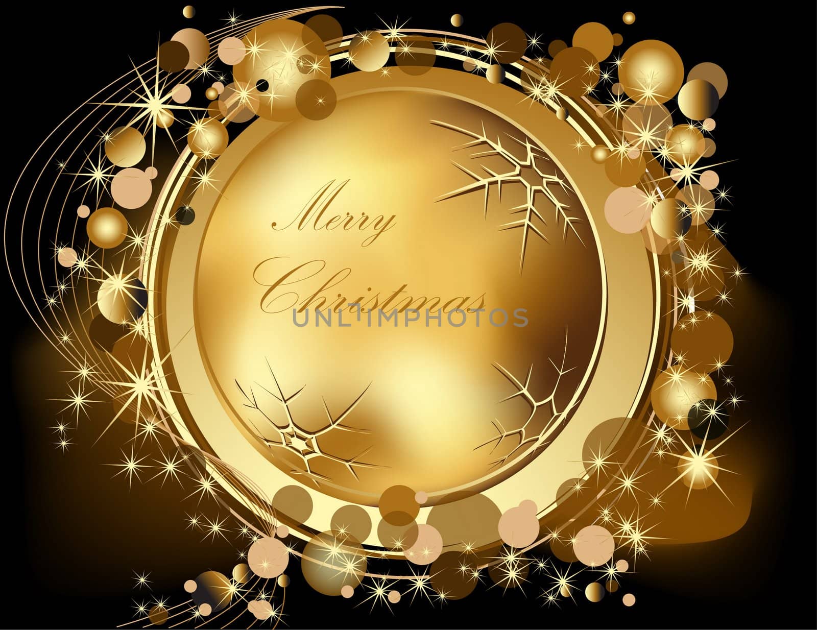 Gold Merry Christmas  background  by jelen80