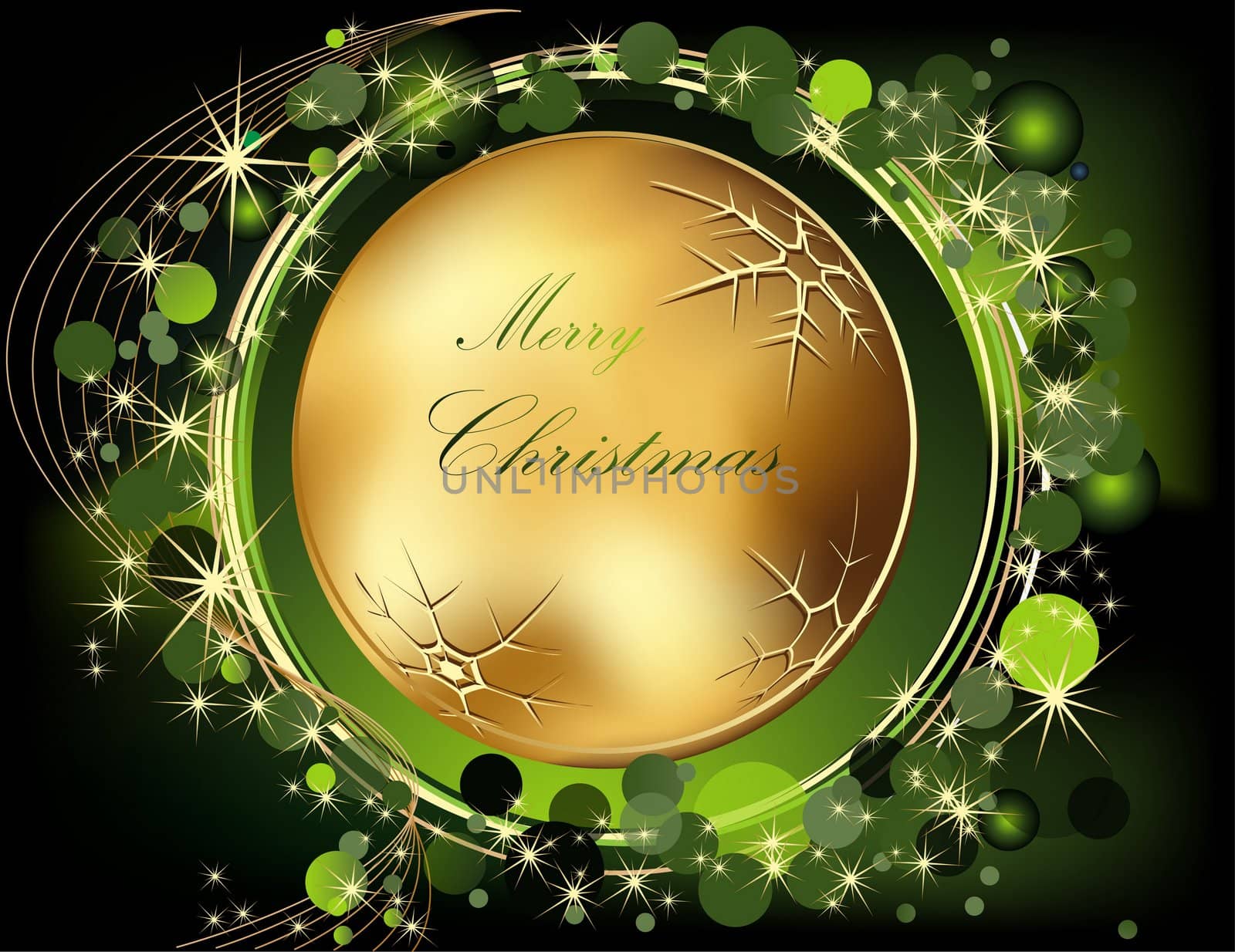 Christmas  background gold and green