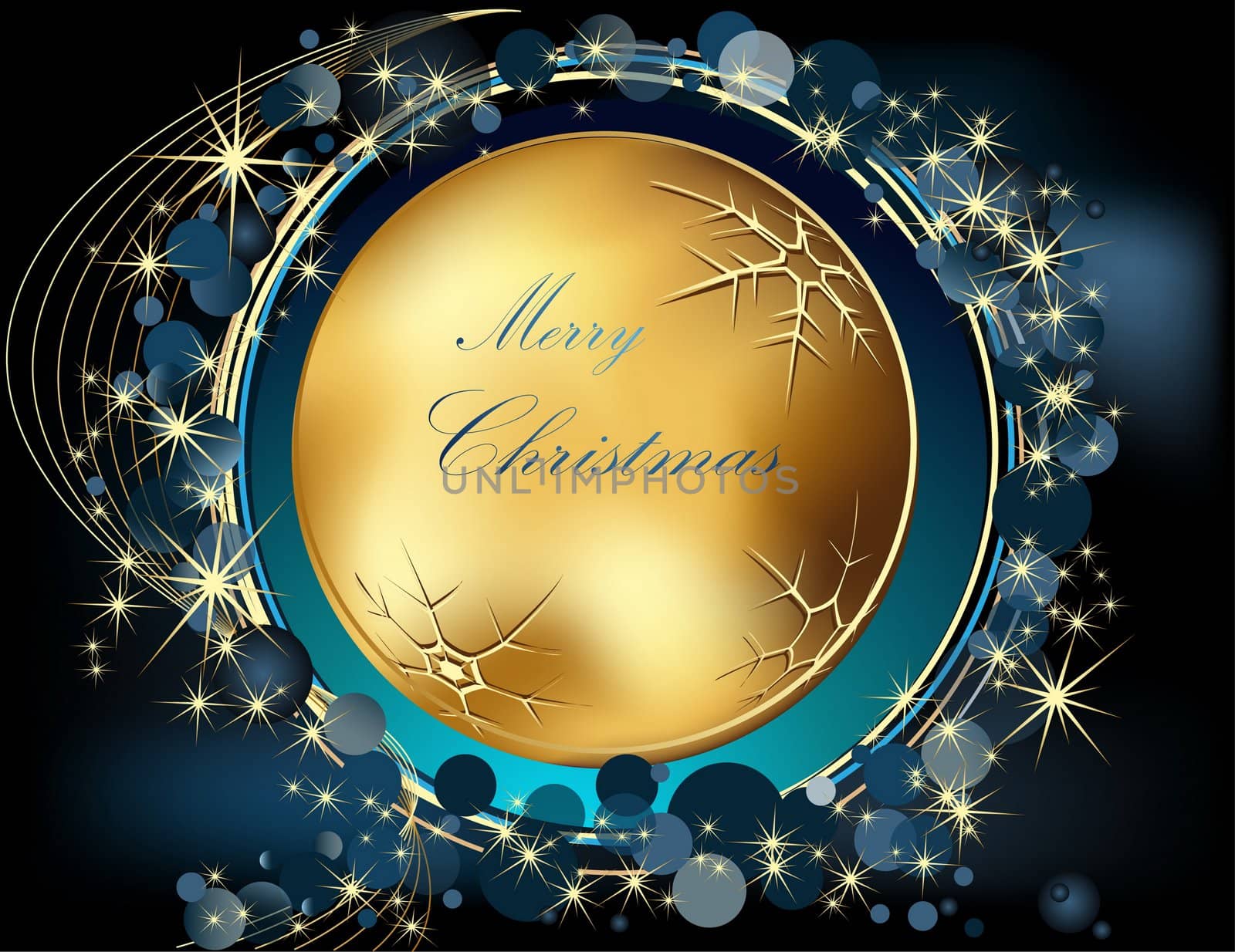 Christmas  background gold and blue