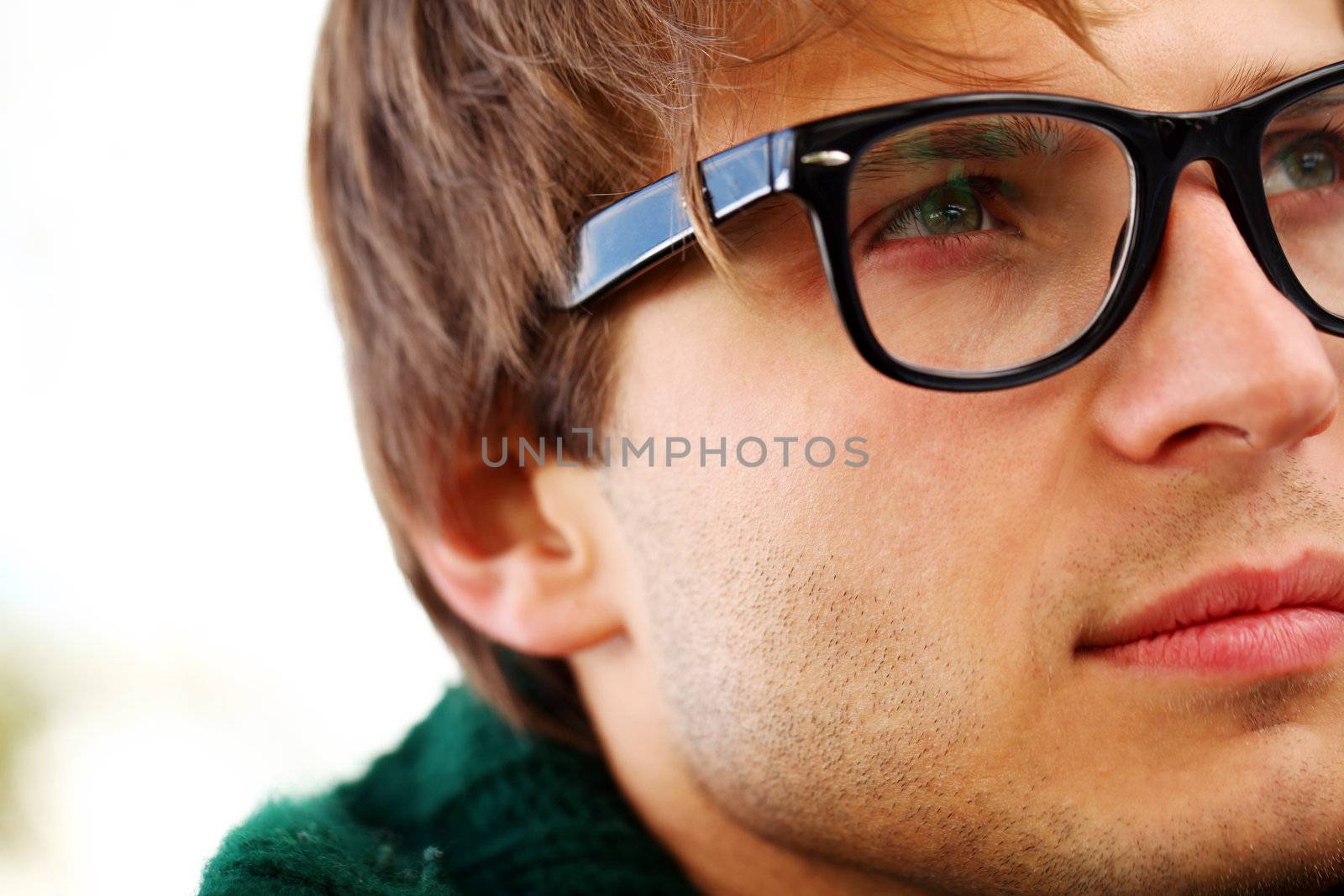 Potrait of handsome guy with glasses by rufatjumali