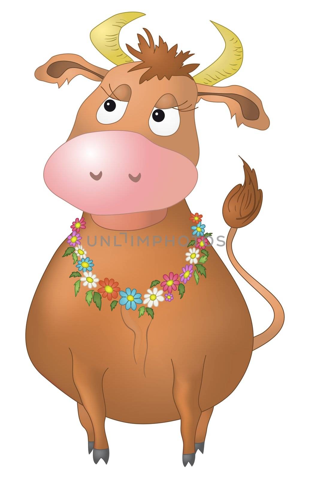 Cow with flowers by alexcoolok