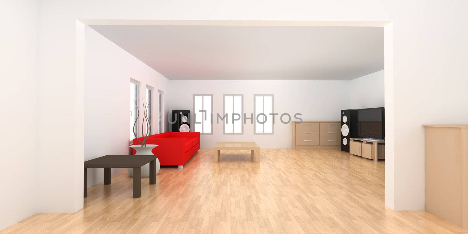 3D rendered Illustration. Interior Visualisation. 
