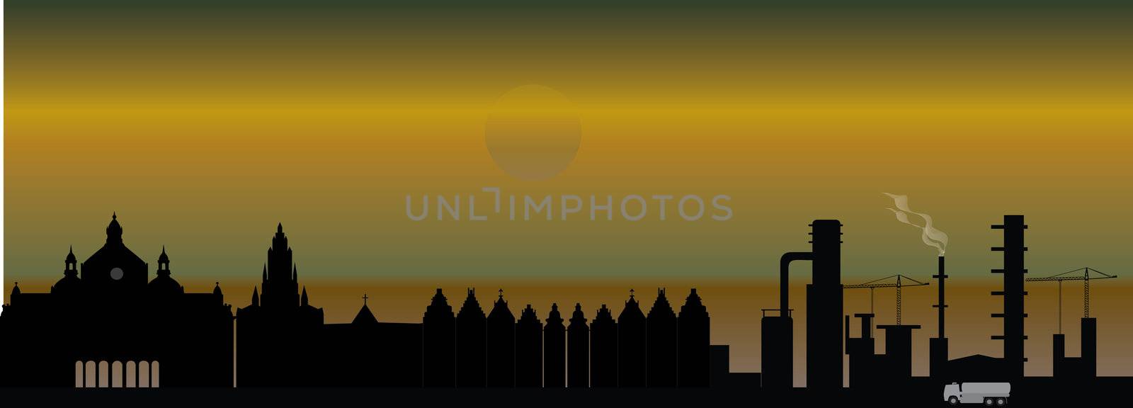 antwerp skyline by compuinfoto