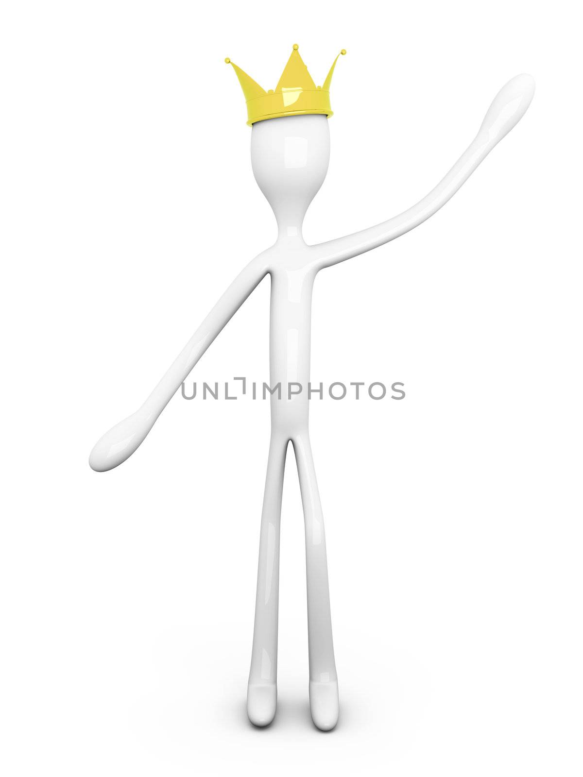 The King. 3D rendered Illustration. Isolated on white. 