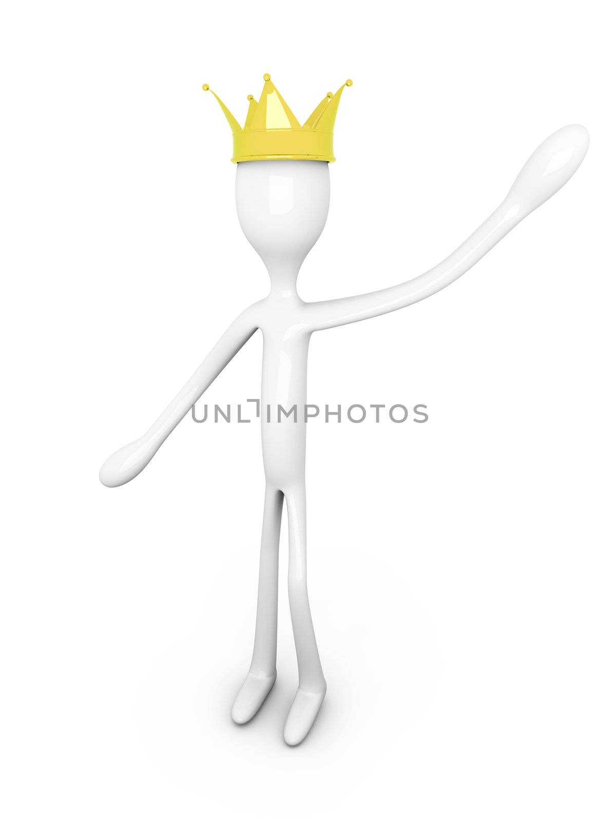 The King. 3D rendered Illustration. Isolated on white. 