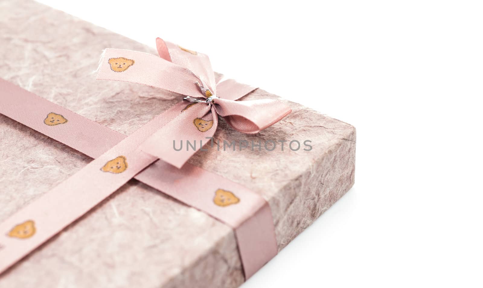 gift box with ribbon on white background isolate