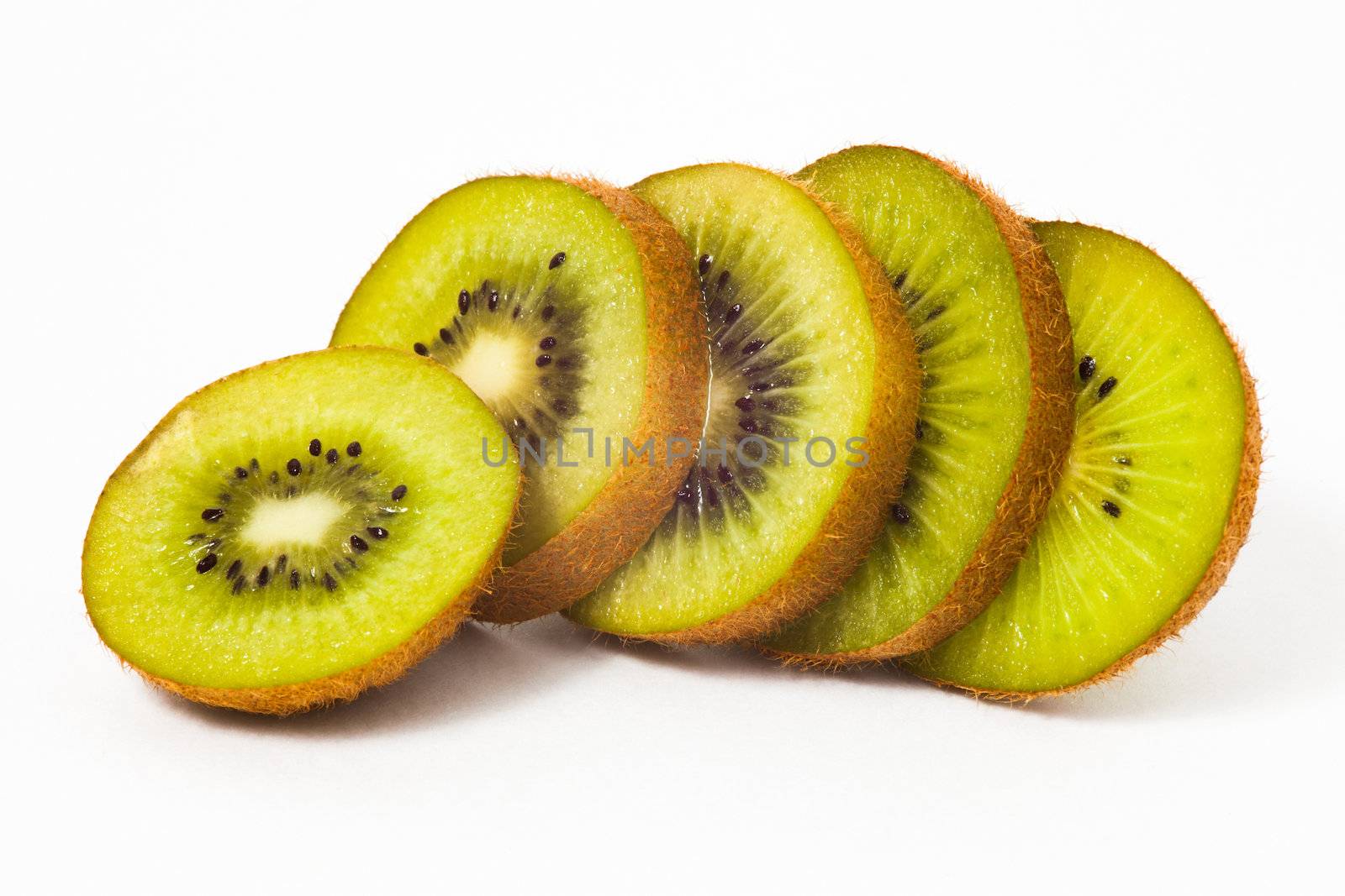 Kiwi fruit on white background