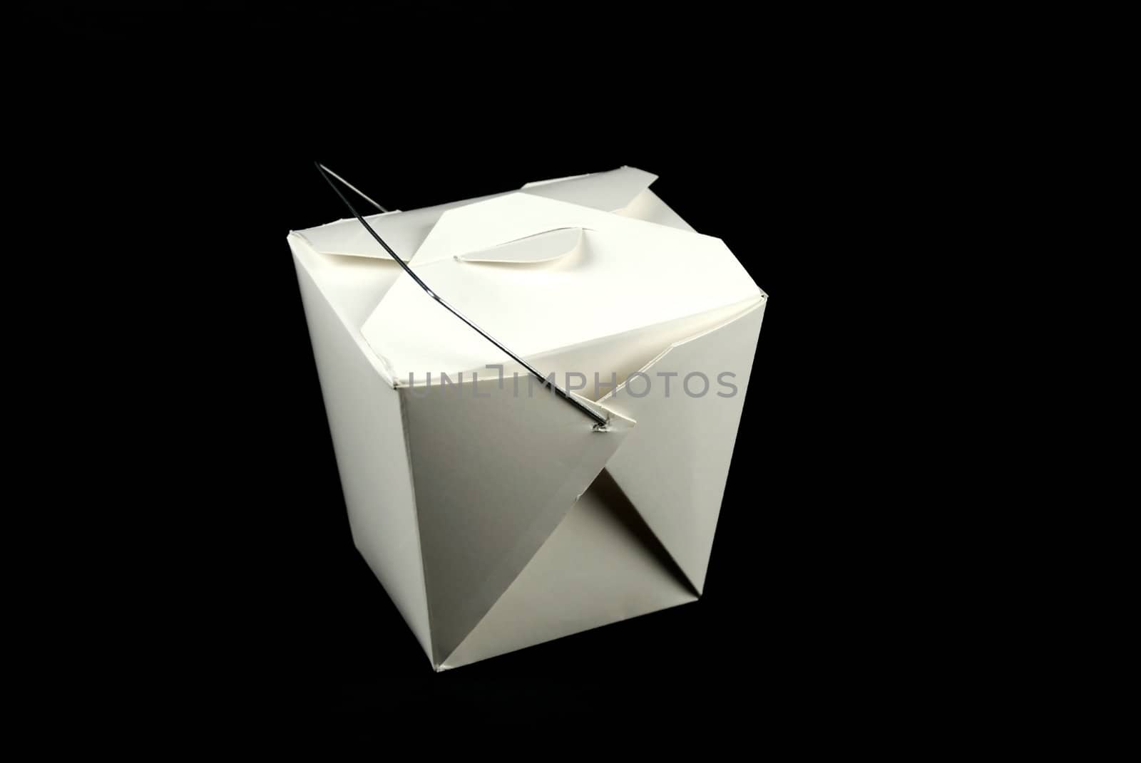 stock picture of a small carboard box for chinese food