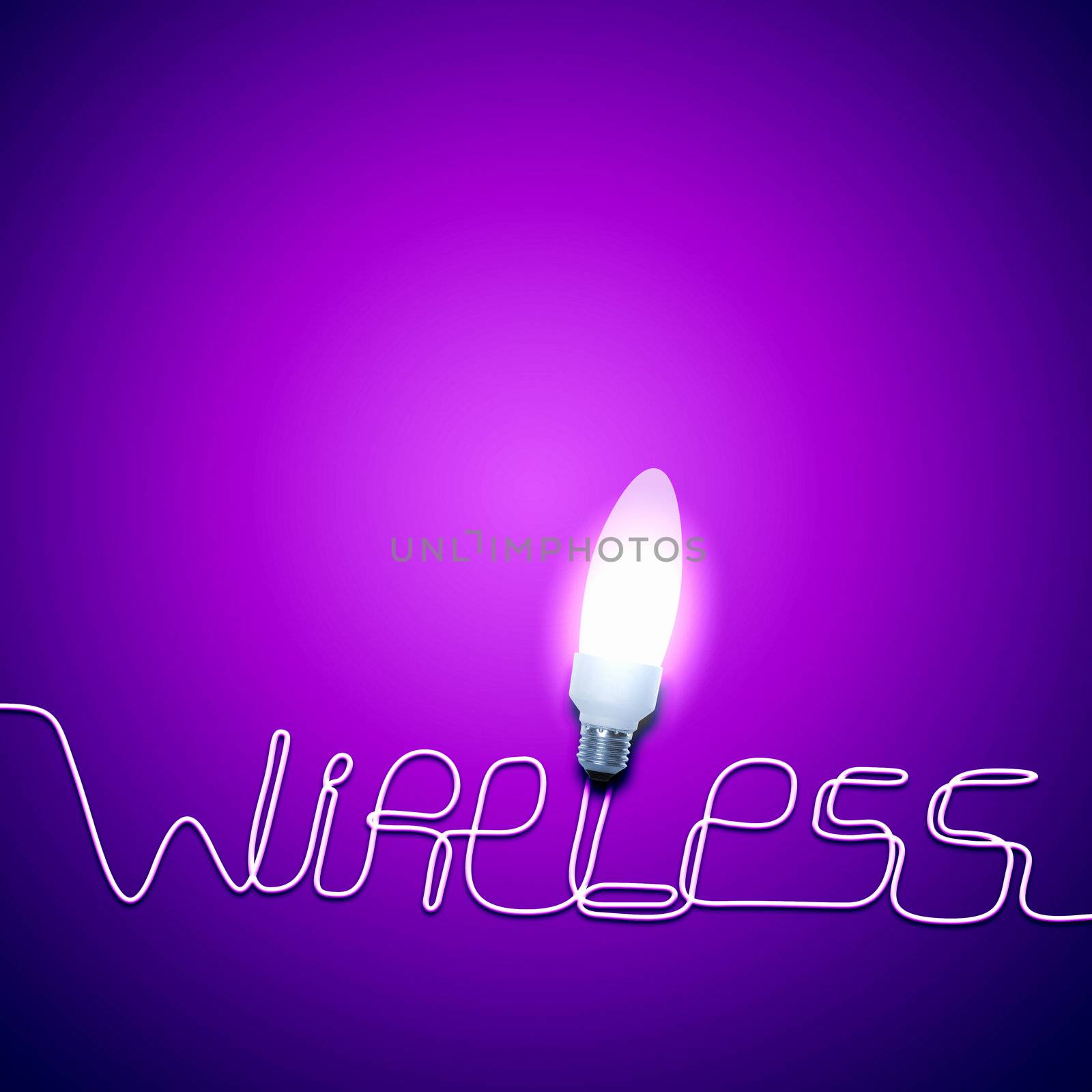 Electric bulb and word wireless by sergey_nivens