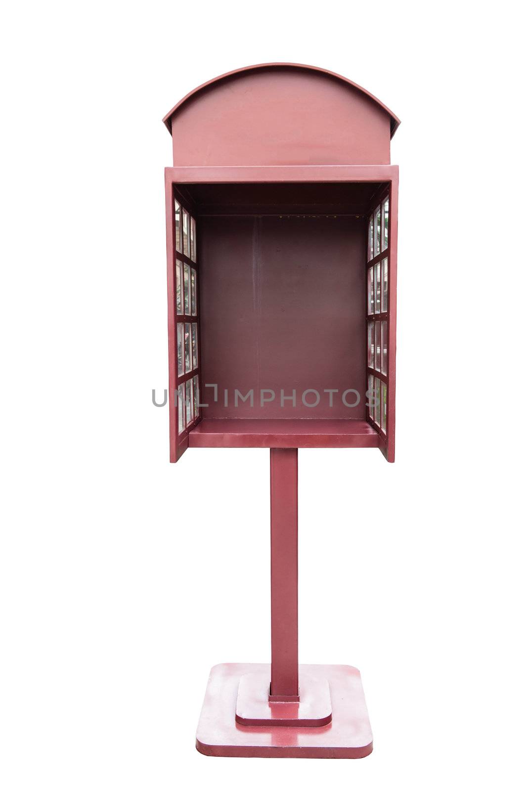 Wooden empty public telephone booth by sasilsolutions