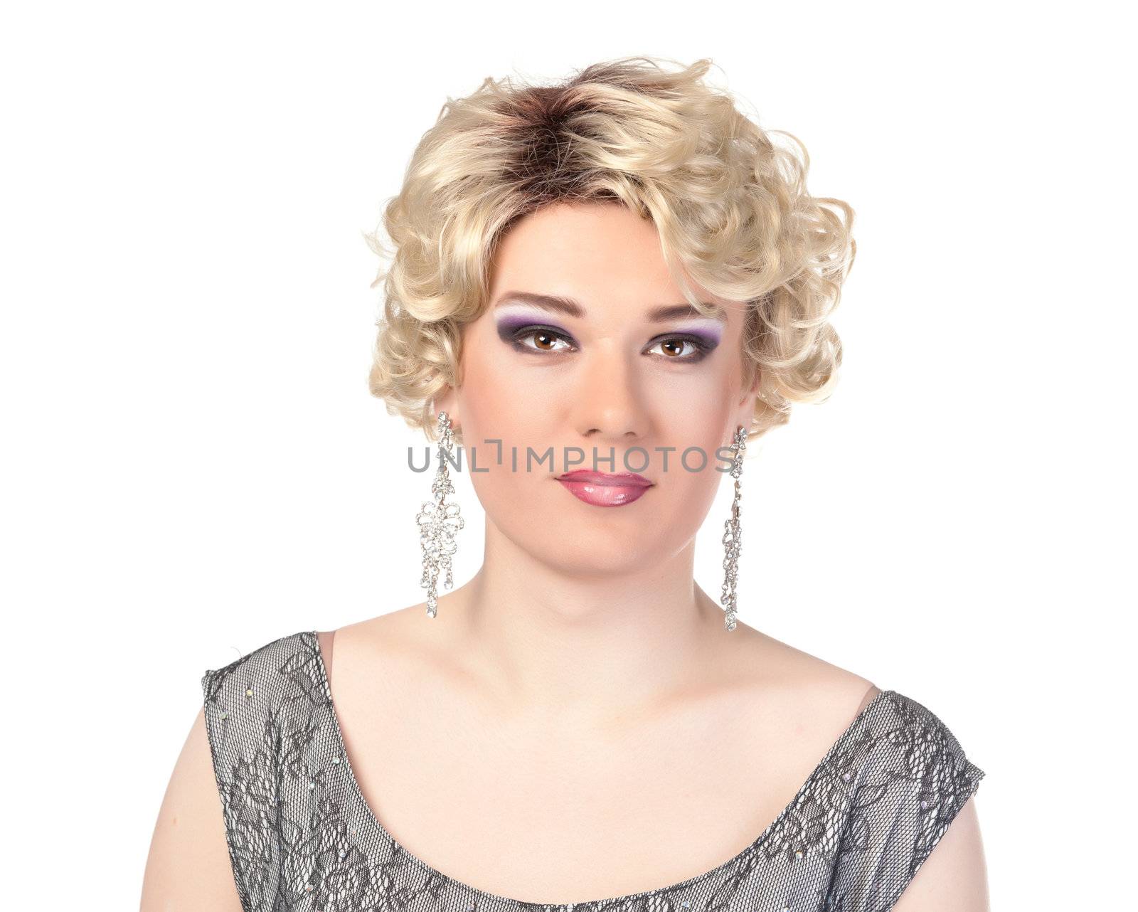 Portrait of drag queen. Man dressed as Woman by Discovod