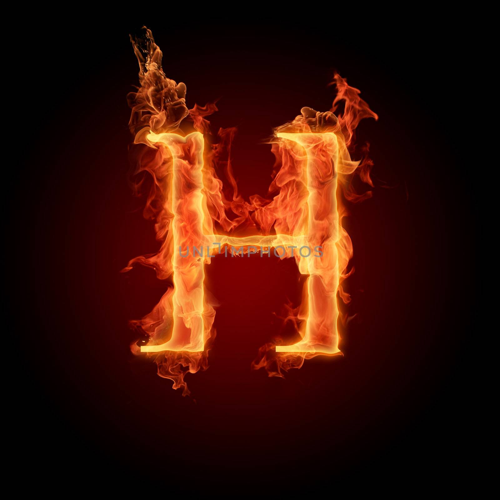 Burning Letter H