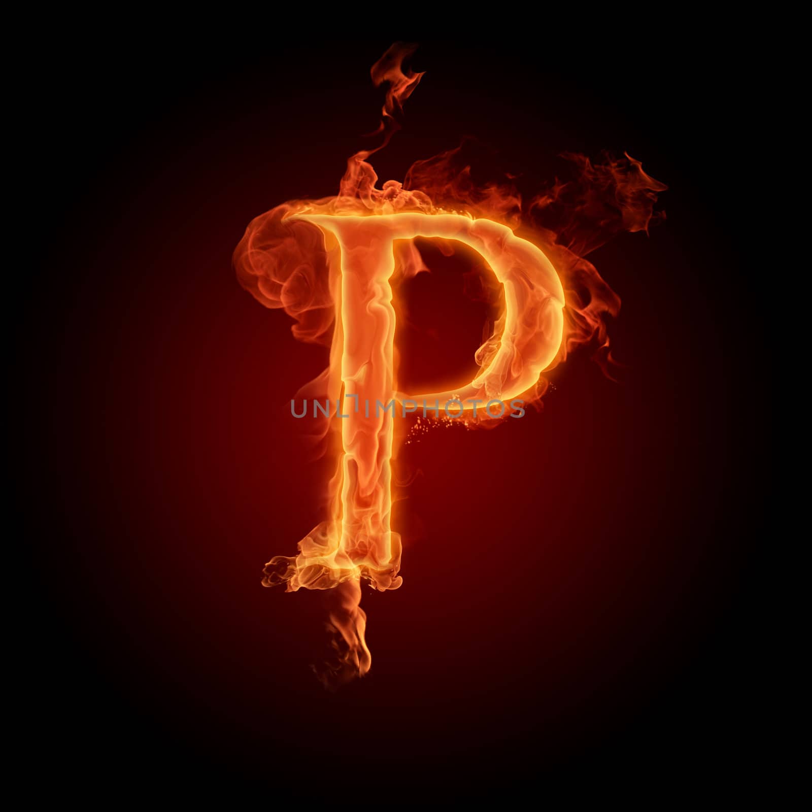 Burning Letter P