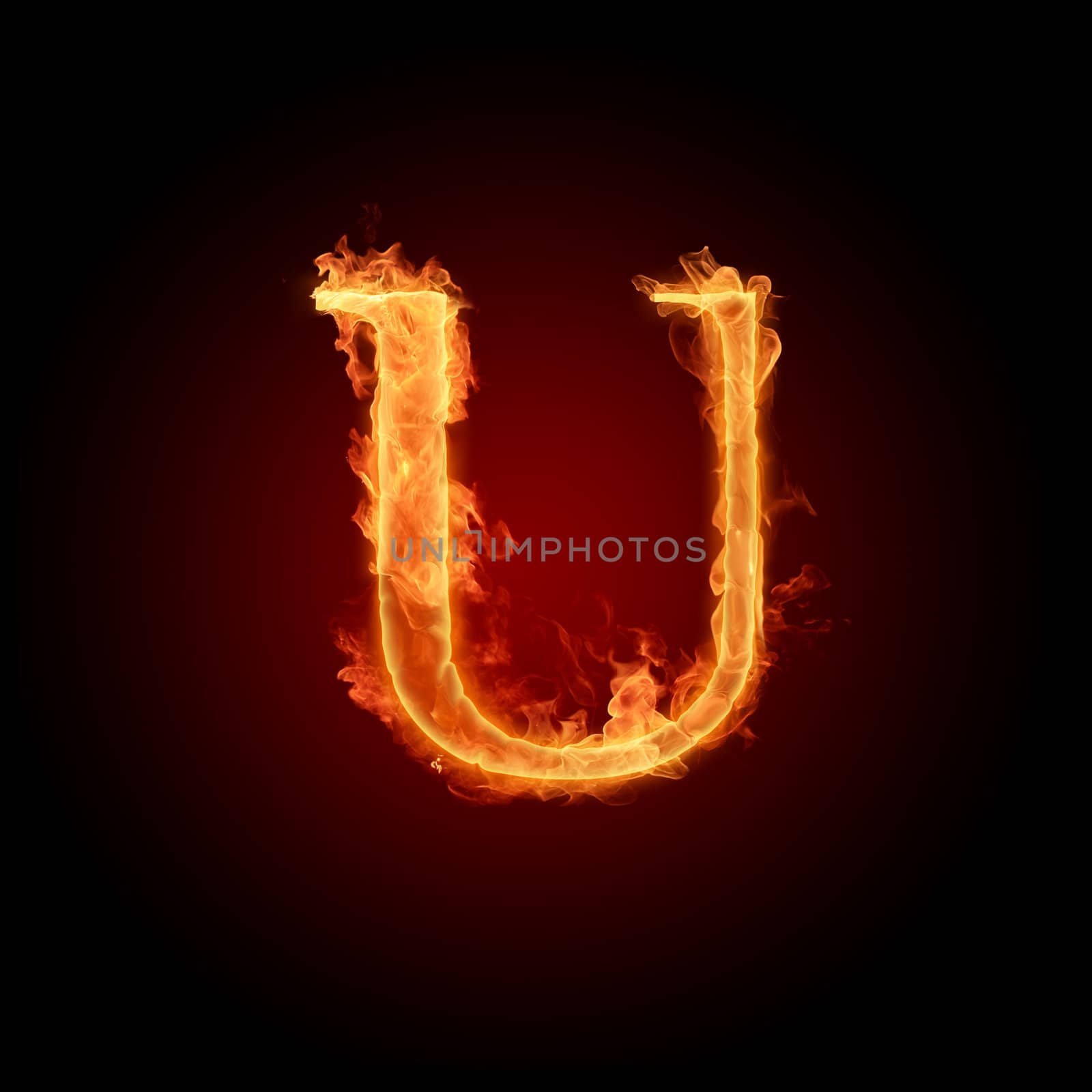 Burning Letter U