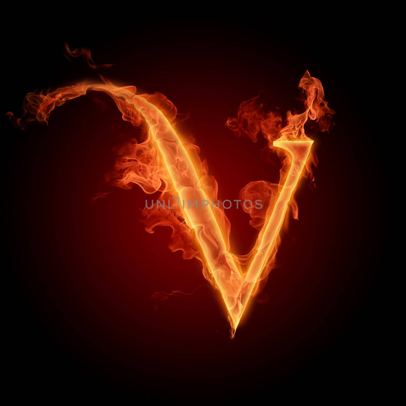 Burning Letter V