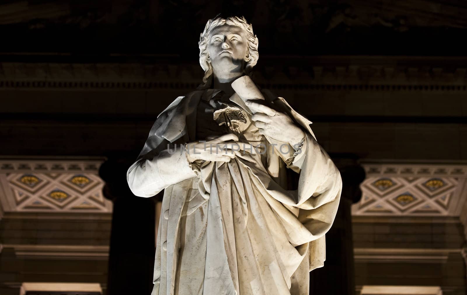 Statue to poet Friedrich Schiller in Gendarmenmarkt in Berlin, Germany.