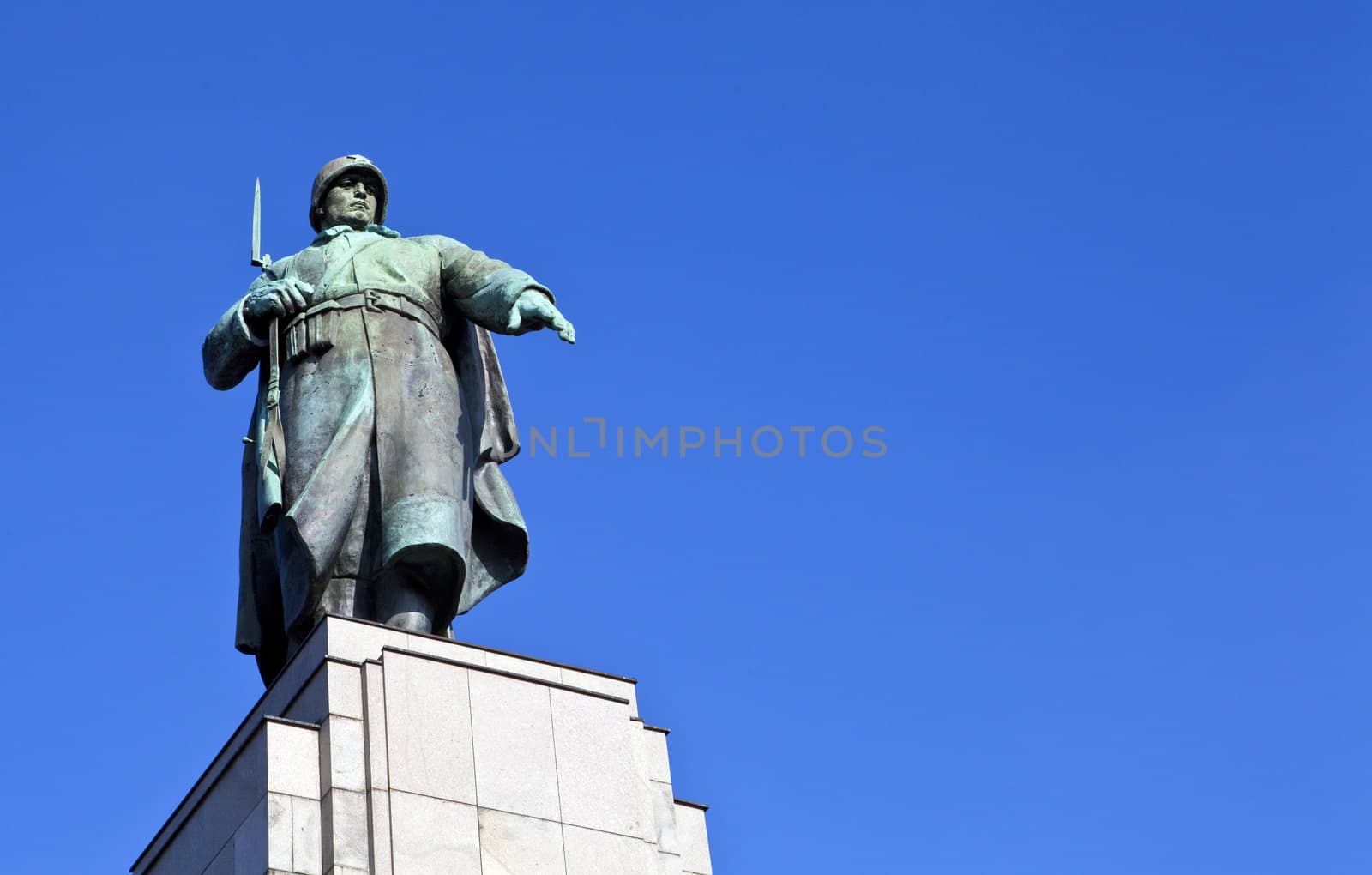 Statue at the Soviet/Russian War Memorial in Berlin's Tiergarten.