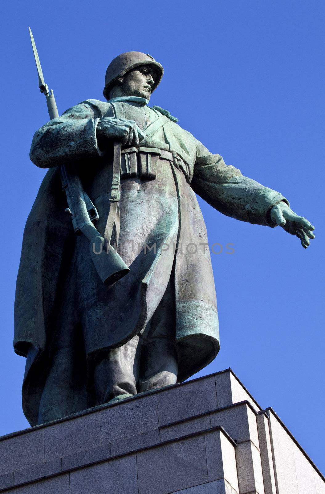 Statue at the Soviet/Russian War Memorial in Berlin's Tiergarten.