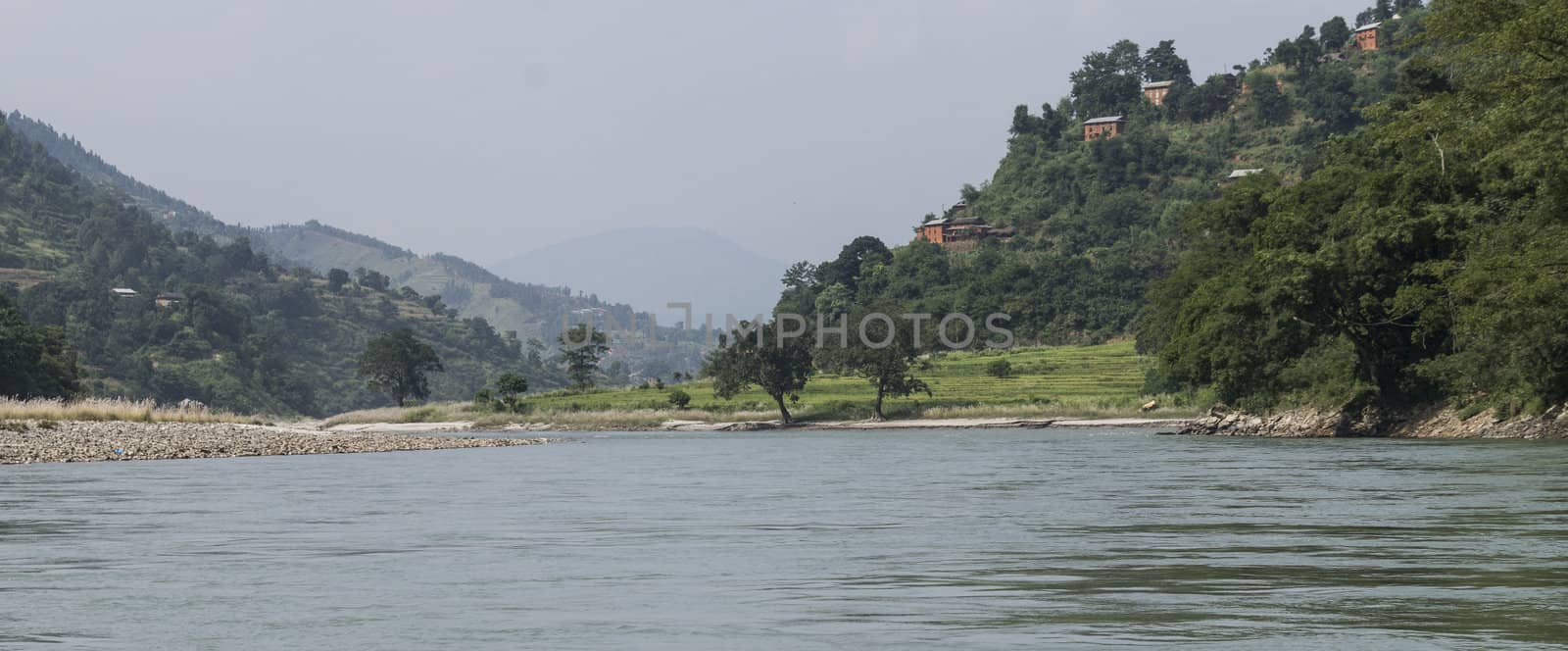 river in sun koshi, nepal by gewoldi