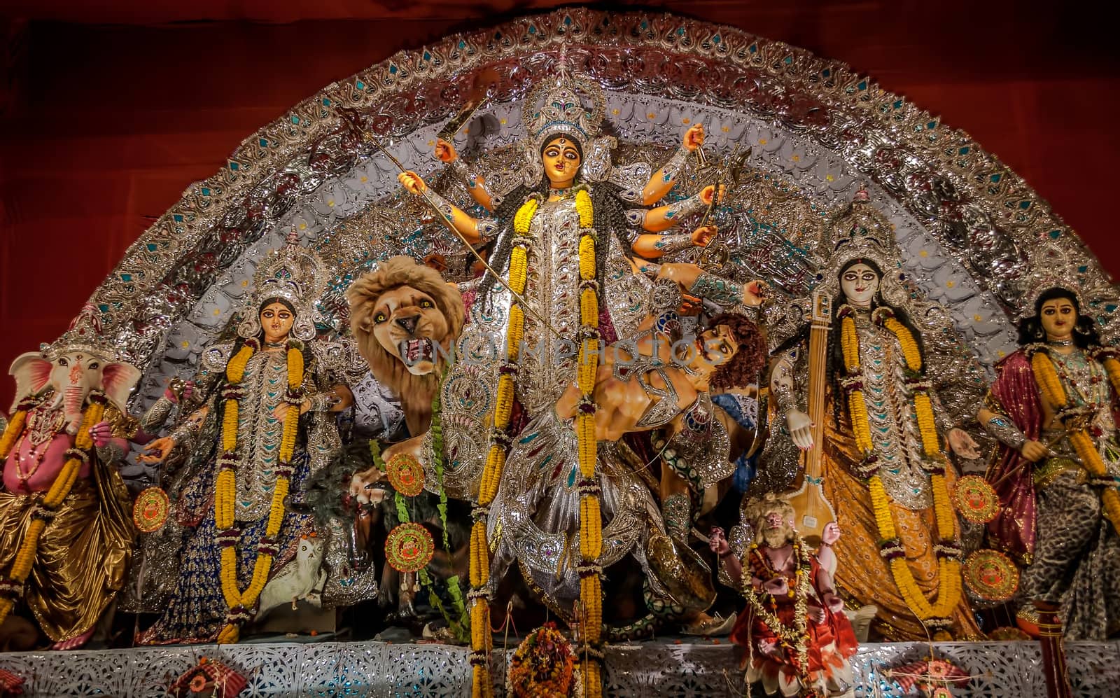 Durga Idol, traditional, worship, Hindu, Hinduism, Bengal culture, extravagant, earthen, colorful, travel