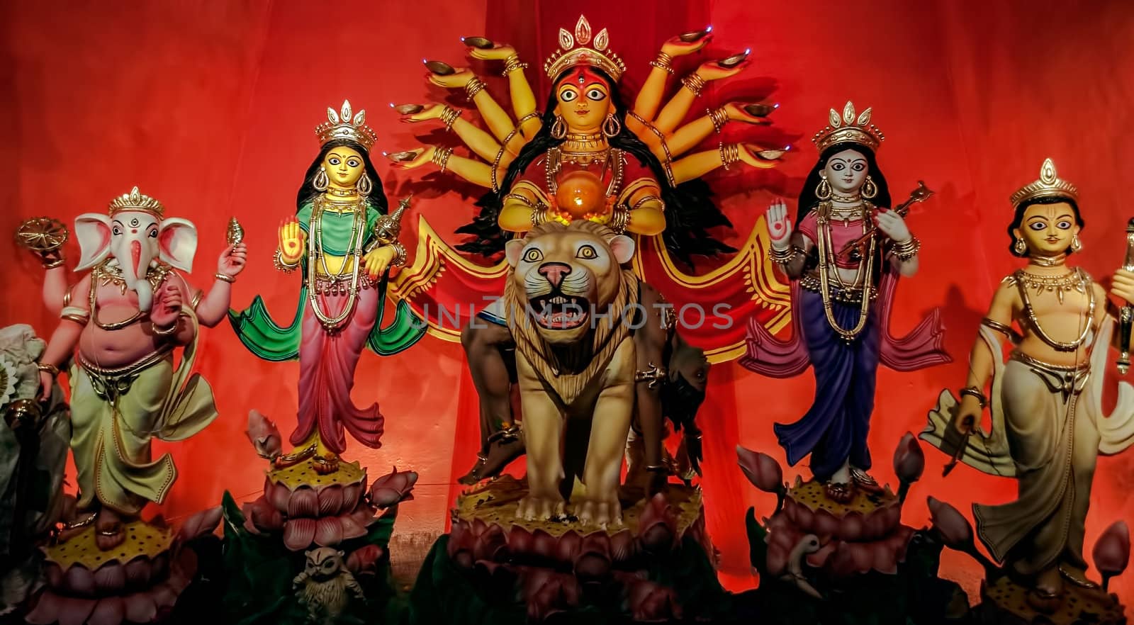 Durga Idol, traditional, worship, Hindu, Hinduism, Bengal culture, extravagant, earthen, colorful, travel