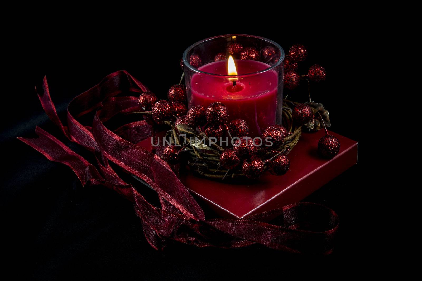 Red candle for Christmas.