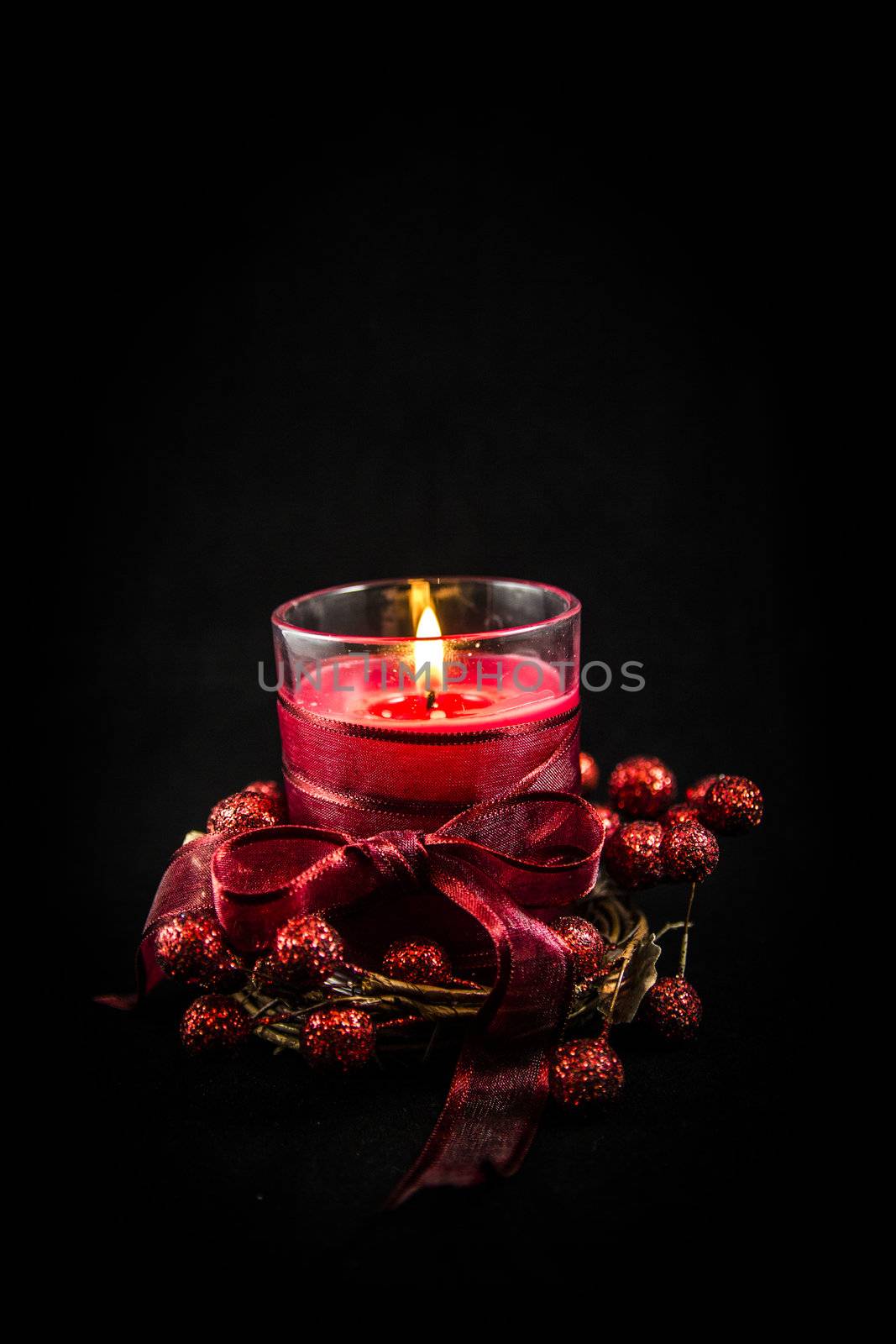Red candle for Christmas