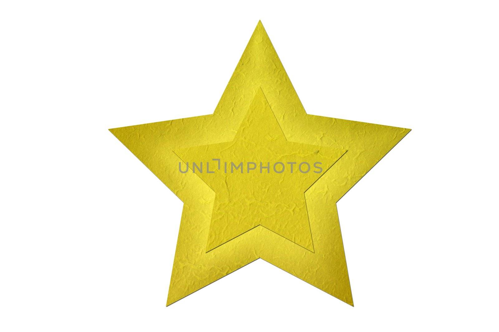 Yellow mulberry paper star for Christmas.