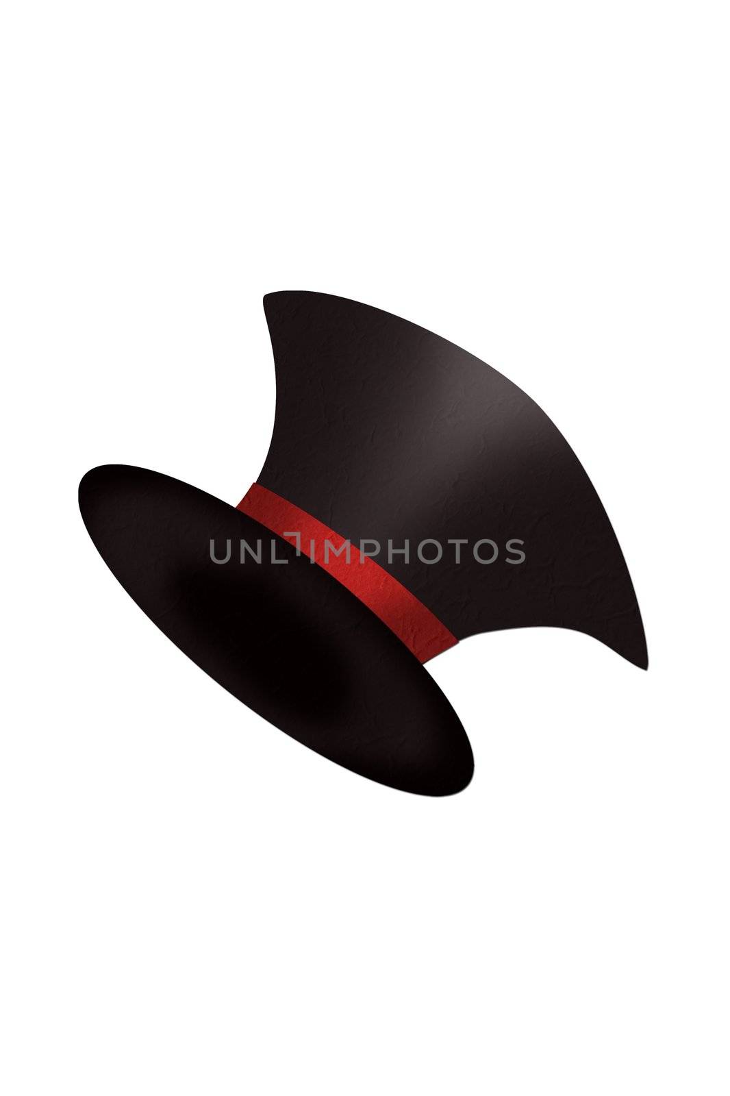 Single Mulberry paper black hat isolated on white background 