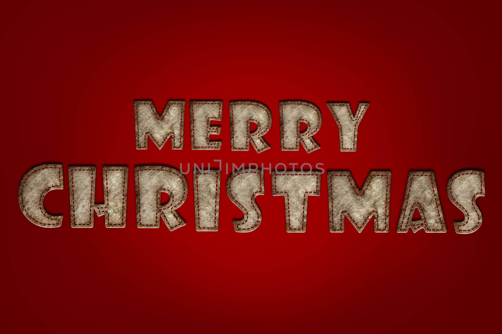 Merry Christmas, Mulberry paper Christmas letter and red background.